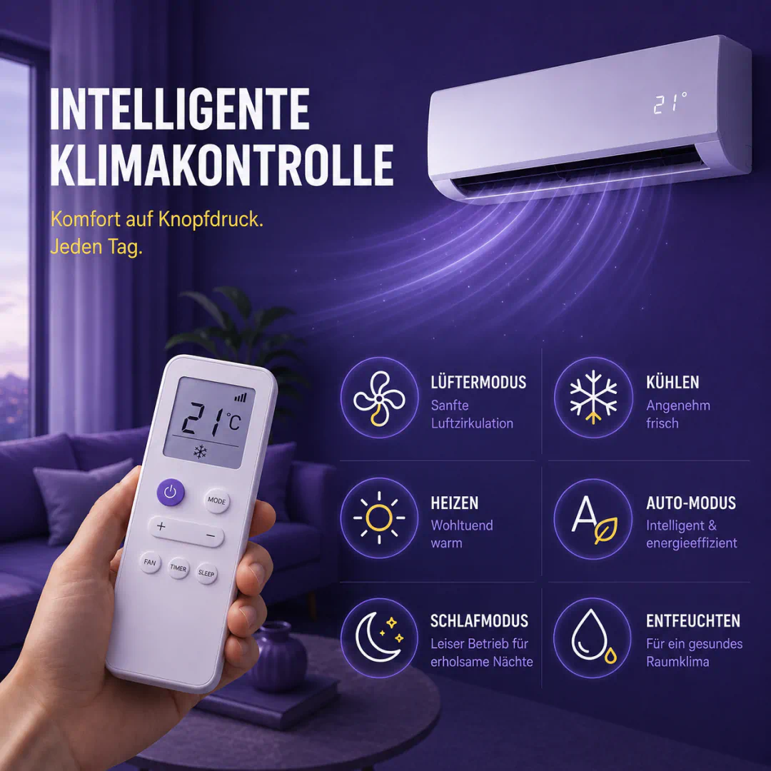 LifeGauge Breeze intelligente Klimakontrolle mit Fernbedienung und Modi